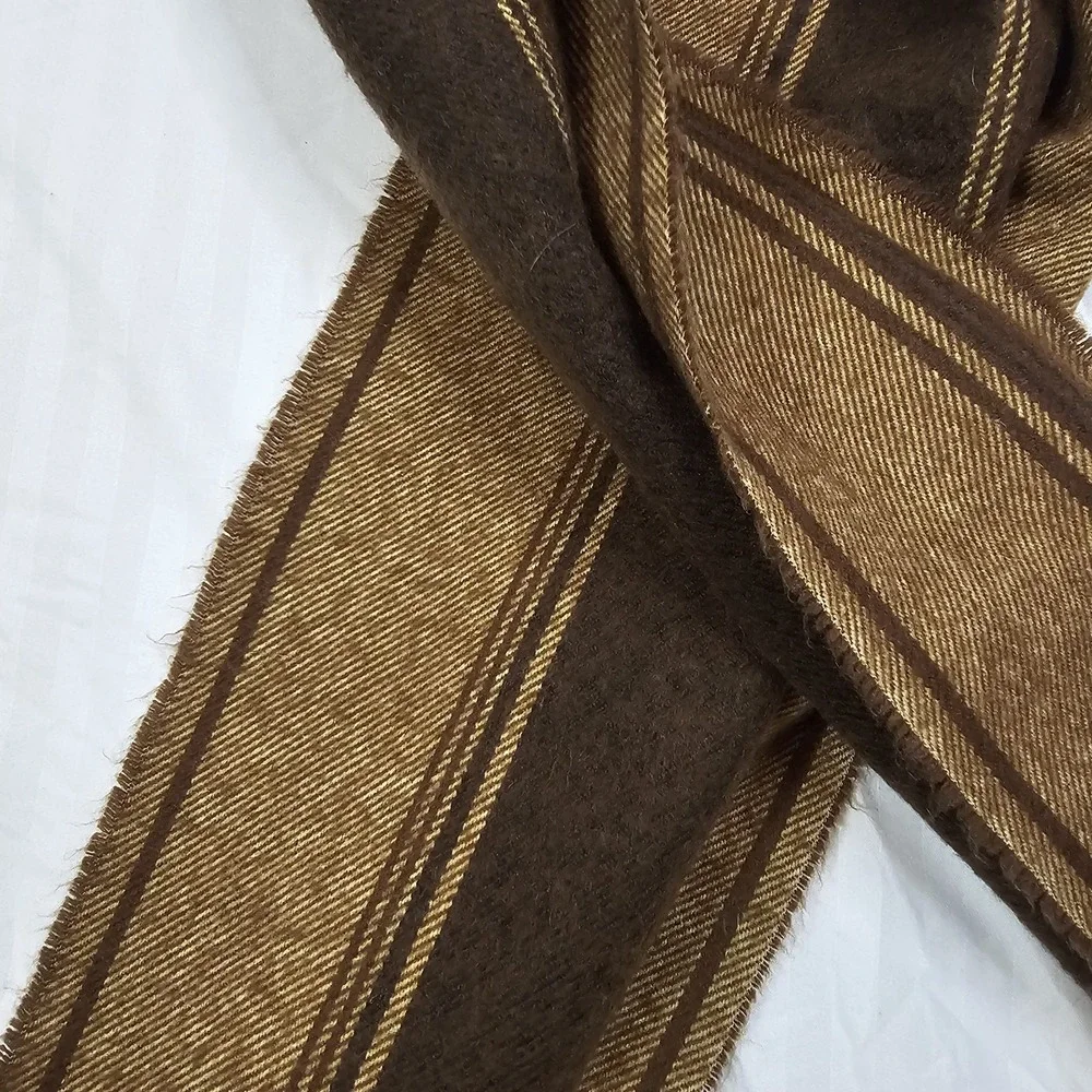 Cashmere Brown Fringe Scarf Scotland Fine Cashmere 100%